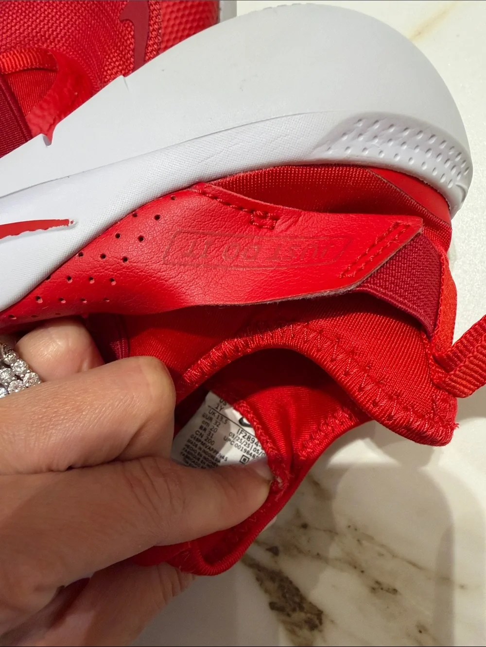 Nike Kids Red Slip-On Sneakers with White Sole